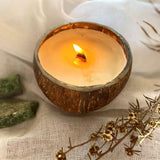 Clear Quartz Crystal Coconut Candle (Balance)